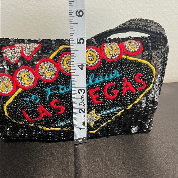 From India To You | Sequin & Beaded “To Fabulous Las Vegas” Shoulder Bag ✨🖤 - Picture 13 of 14